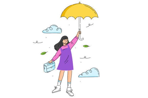 Download Flying Girl Holding Umbrella - Flying girl Collection