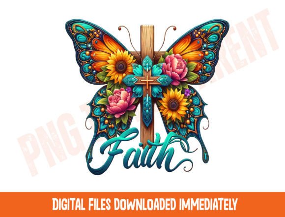 Download Faith Butterfly Cross Png, Colorful - Premium Resources