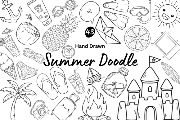 Download 43 Hand Drawn Summer Vacation Doodles - Premium Resources