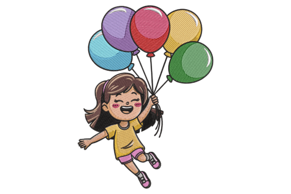 Download Flying Girl with Balloons - Flying girl Collection