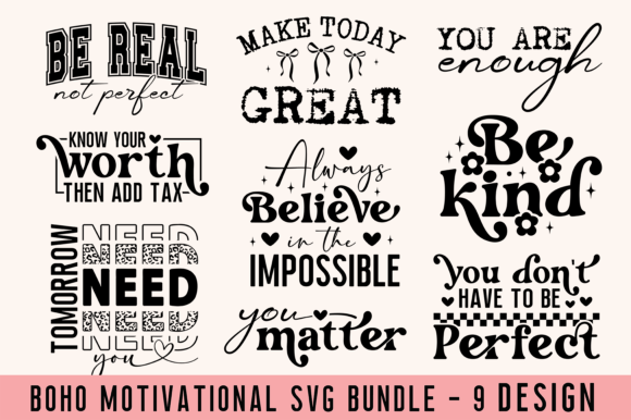 Download Boho Motivational Quotes Svg Bundle PNG - Motivational quotes svg Collection