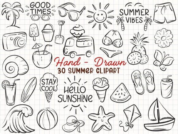 Download Summer Svg Bundle Beach Clipart Doodle - Premium Bundle